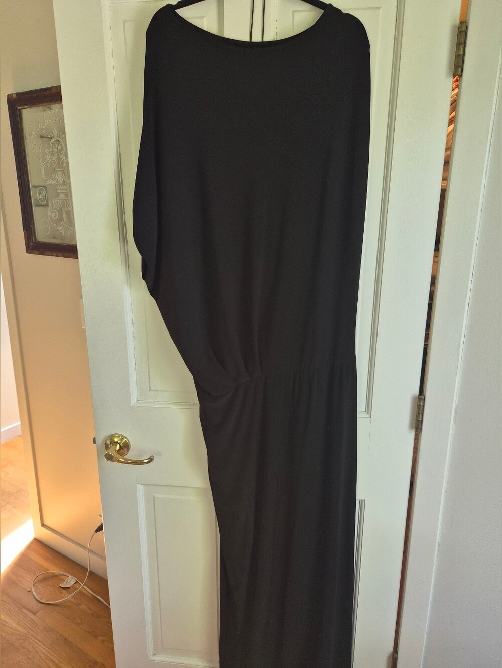 MEG Blu’s Gown Black Draped Asymmetric Maxi Dress - Picture 5 of 8